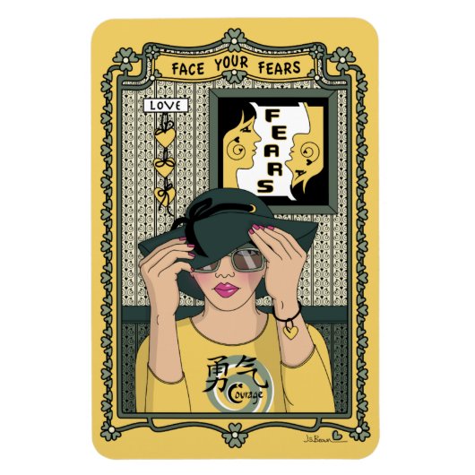 Stellen Sie sich Ihren Ängsten gegenüber_C_4x6 Küh Magnet (Vertikal)