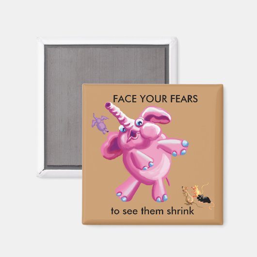 Stellen Sie sich Ihren Ängsten Magnet (Vorderseite/Rückseite)