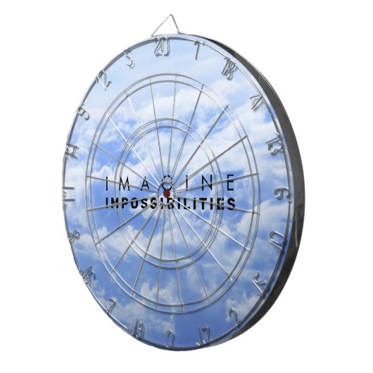 Stellen Sie sich Impossible Blue Cloudscape vor Dartscheibe (Vorderseite rechts)