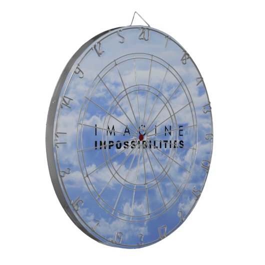 Stellen Sie sich Impossible Blue Cloudscape vor Dartscheibe (Vorderseite Links)
