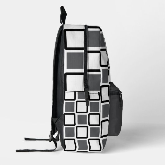 Stellen Sie sich mit dunkelgrau und weiß geometris Bedruckter Rucksack (Links)
