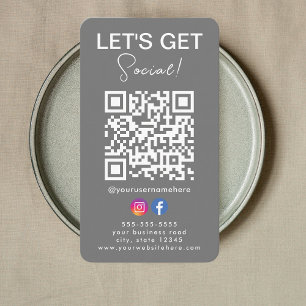 Stellen Sie sich mit uns Instagram Facebook Logo Q Visitenkarte