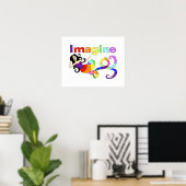 Stellen Sie sich Rainbow Mermaid Art Poster vor (Heimbüro)