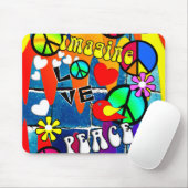 Stellen Sie sich Retro Friedenssymbole vor Mousepad (Mit Mouse)