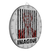 Stellen Sie sich Trump Behind Bars vor Dartscheibe (Vorderseite Links)