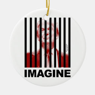 Stellen Sie sich Trump Behind Bars vor Keramikornament