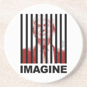 Stellen Sie sich Trump Behind Bars vor Sandstein Untersetzer