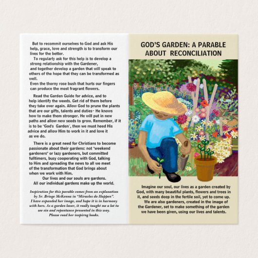 Stellen Sie sich unser Leben als Garten vor, der v (Außenseite Aufgefaltet)