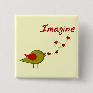 "Stellen Sie sich" Vogel-und Herz-Entwurf vor Button