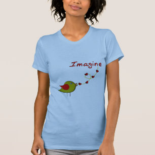 "Stellen Sie sich" Vogel-und Herz-Entwurf vor T-Shirt