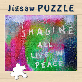 Stellen Sie sich vor, alle leben in Frieden auf de Puzzle