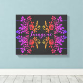 Stellen Sie sich vor, Blume der Rose Abstrakt Insp Leinwanddruck (Insitu (Holzboden))