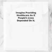 Stellen Sie sich vor, das Leben der Menschen sei a Ovaler Aufkleber (Tasche)