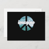 Stellen Sie sich vor, Frieden unterstütze die Erde Einladungspostkarte (Vorne/Hinten)