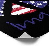 Stellen Sie sich vor, Peace American Flag US Peace Poster (Ecke)