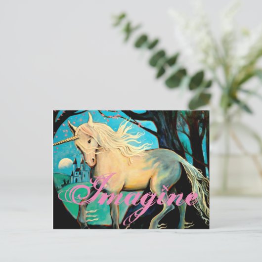 Stellen Sie sich vor. Postkarte (Stehend Vorderseite)