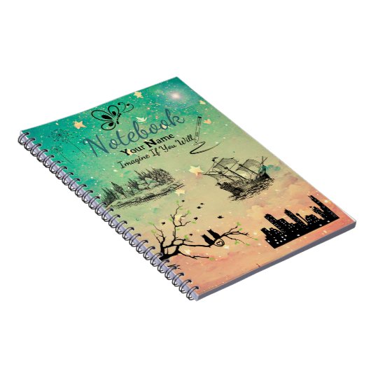 "Stellen Sie sich vor, wenn Sie wollen" SpiralNote Notizblock (Rechte Seite)