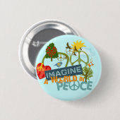 Stellen Sie sich Weltfrieden vor Button (Vorne & Hinten)