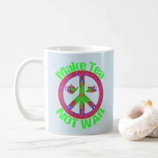 Stellen Sie Tee-nicht Krieg Vintage Kaffeetasse (Mit Donut)
