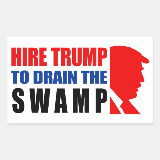 Stellen Sie Trump ein, um den Sumpf zu entziehen! Rechteckiger Aufkleber (Vorderseite)