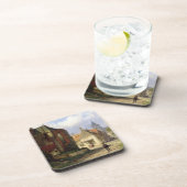 Stellen Sie vor einer Redbrick Kirche in einer Untersetzer (Rechte Seite)