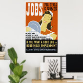 Stellenangebote für Mädchen und Frauen-Poster Poster (Heimbüro)
