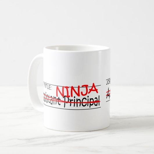 Stellenbezeichnung Ninja Asst Direktion Kaffeetasse (Vorderseite Links)