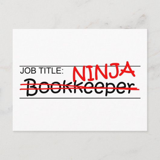 Stellenbezeichnung Ninja Bookkeeper Postkarte (Vorderseite)