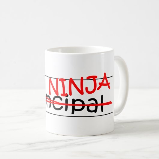 Stellenbezeichnung Ninja - Direktion Kaffeetasse (VorderseiteRechts)