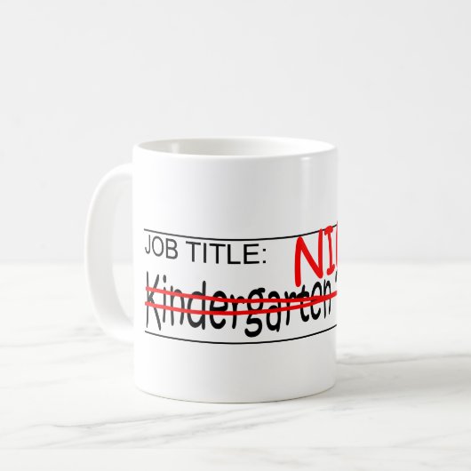 Stellenbezeichnung Ninja - Kindergarten Tchr Kaffeetasse (Vorderseite Links)