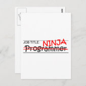 Stellenbezeichnung Ninja - Programmer Postkarte (Vorne/Hinten)