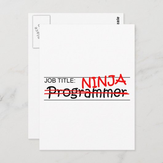 Stellenbezeichnung Ninja - Programmer Postkarte (Vorne/Hinten)