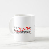 Stellenbezeichnung Ninja - Programmierer Kaffeetasse (Vorderseite Links)