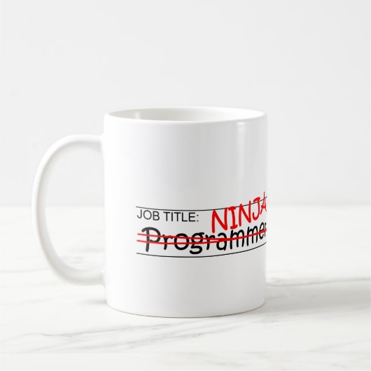 Stellenbezeichnung Ninja - Programmierer Kaffeetasse (Links)