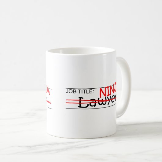 Stellenbezeichnung Ninja - Rechtsanwalt Kaffeetasse (VorderseiteRechts)