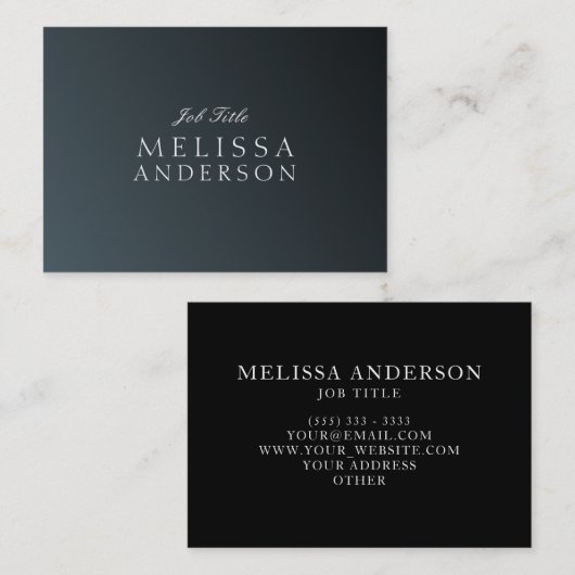 Stellenbezeichnung stilvoller Schwarz Gradienten Visitenkarte (Vorne/Hinten)