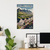 Stellenbosch Südafrika Retro-Reiseposter Poster (Heimbüro)