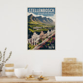Stellenbosch Südafrika Retro-Reiseposter Poster (Küche)