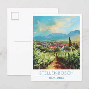 Stellenbosch Südafrika Vintage Reise Postkarte