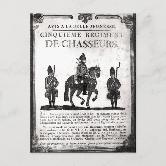 Stellenplan für das Fünfte Regiment Postkarte (Vorderseite)
