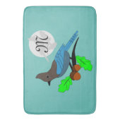 Steller Blue Jay Monogram Badematte (Vorderseite Vertikal)