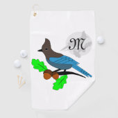 Steller Blue Jay Monogram Golfhandtuch (Insitu)