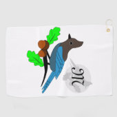 Steller Blue Jay Monogram Golfhandtuch (Horizontal)