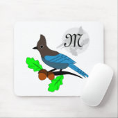 Steller Blue Jay Monogram Mousepad (Mit Mouse)