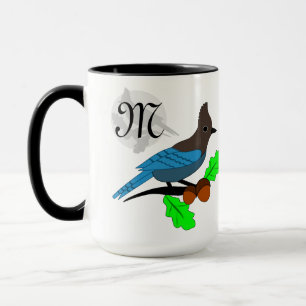 Steller Blue Jay Monogram Tasse