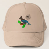 Steller Blue Jay Monogram Truckerkappe (Vorderseite)