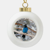 Steller-Jay Keramik Kugel-Ornament (Vorderseite)