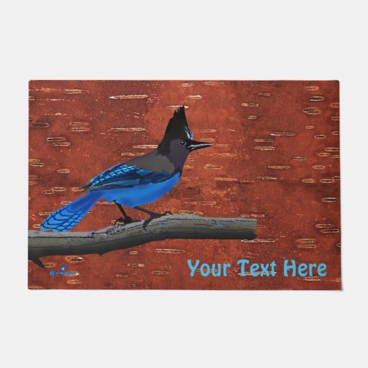 Stellers Jay auf der inneren Birkenhalde Fußmatte (Vorderseite)