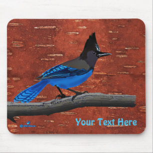 Stellers Jay auf der inneren Birkenhalde Mousepad