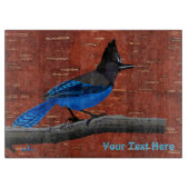 Stellers Jay auf der inneren Birkenhalde Schneidebrett (Vorderseite)